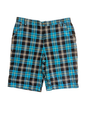 American Heritage Vintage Plaid Flat Front Shorts Waist 42